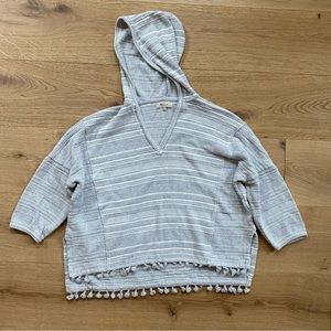 Madewell Fringe Knit Hoodie Sweater